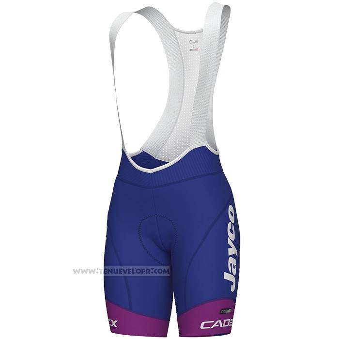 2023 Maillot Cyclisme Femme Jayco Alula Violet Blanc Manches Courtes et Cuissard